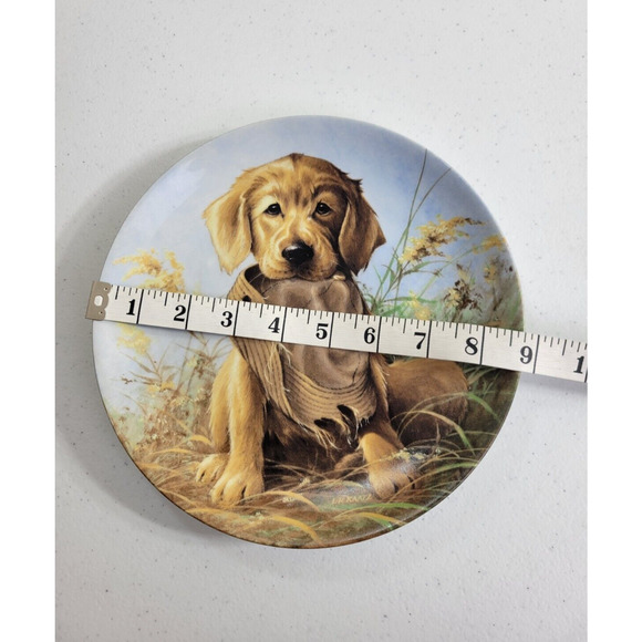 Edwin Knowles Caught in the Act - The Golden Retriever by Lynn Kaatz Plate 8.8" - Picture 3 of 8